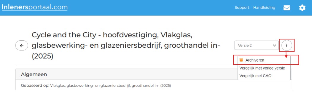 Archiveren van beloning