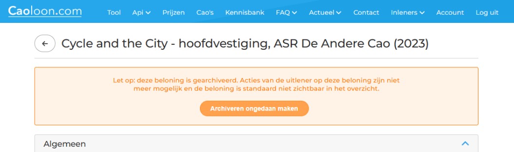 beloning gearchiveerd