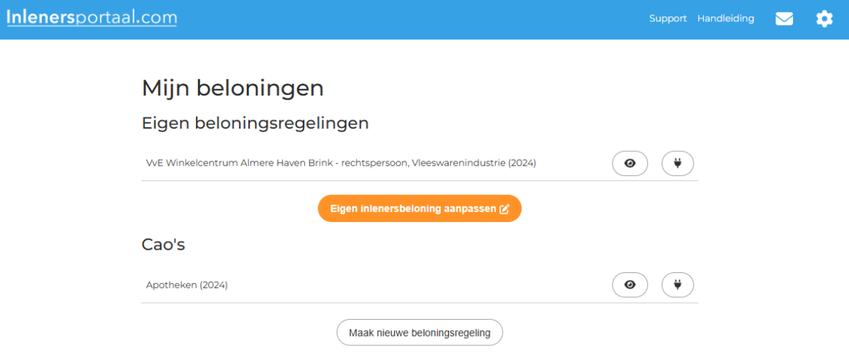 Bestaande beloning aanpassen 2