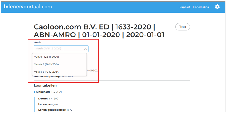 Versies van de gelijkwaardige beloning