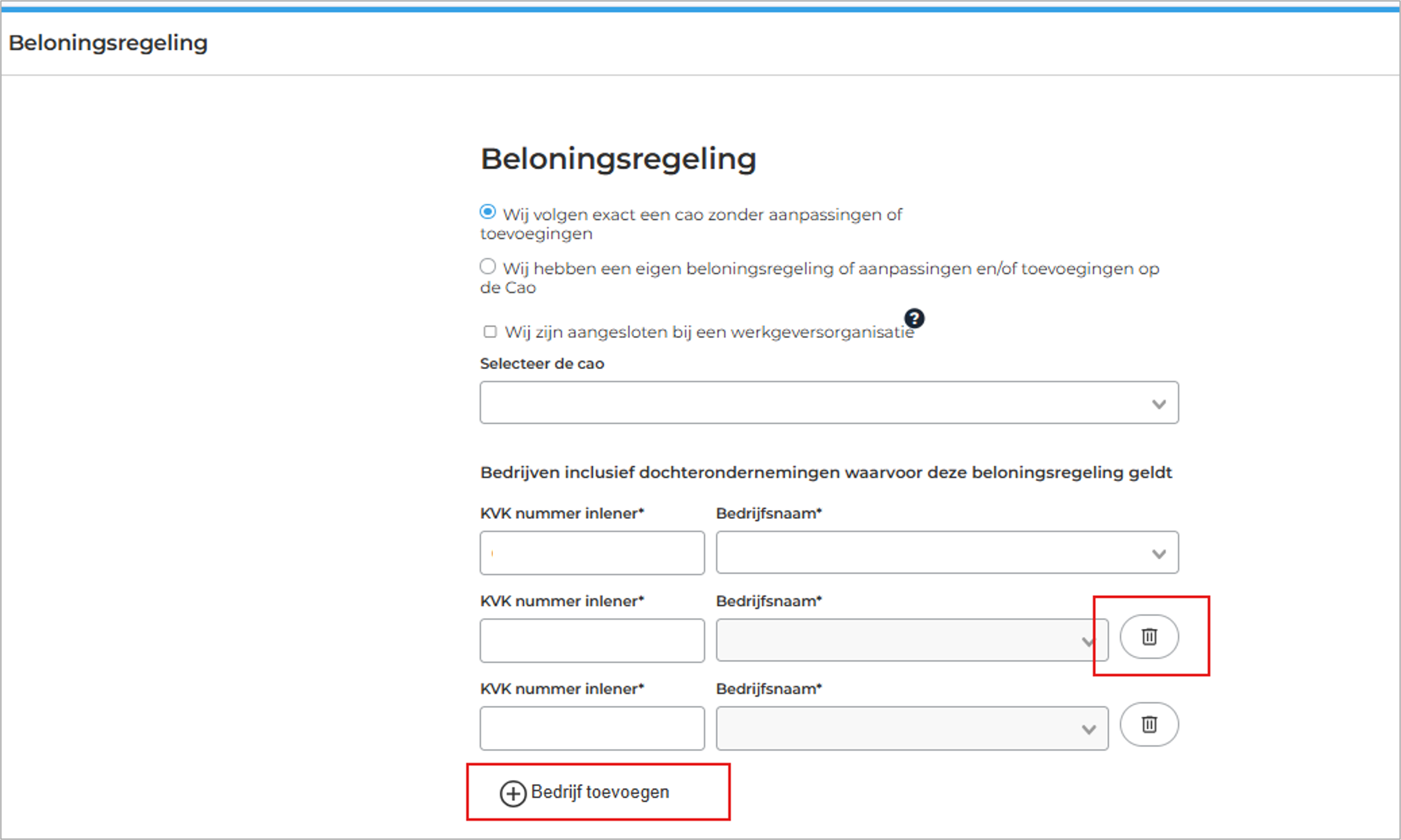 Toevoegen kvk nummer